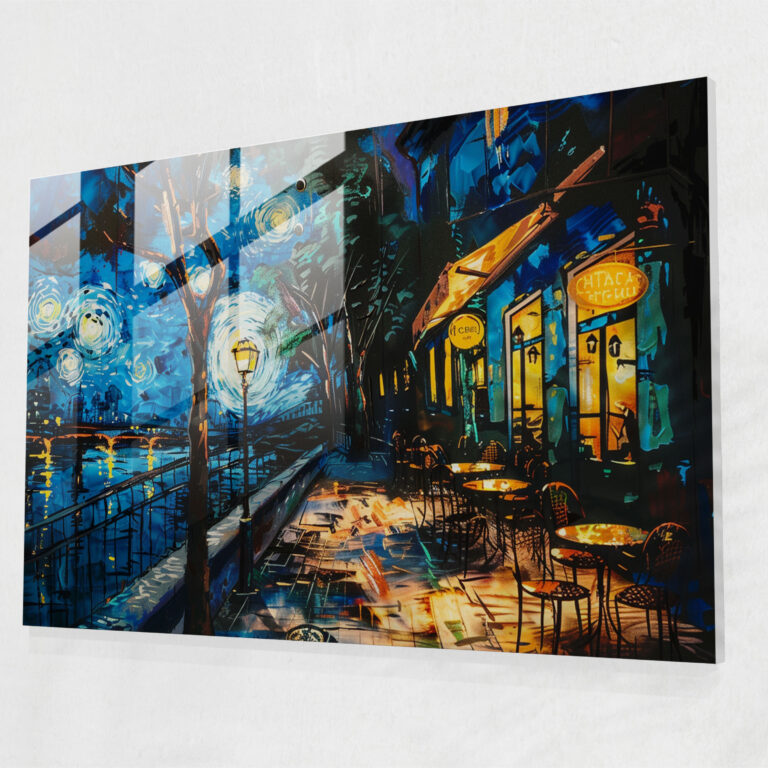 Vincent Van Gogh The Cafe Terrace At Night Glass Print - Vincent Van Gogh, Home Decoration, Wall Decoration, Modern Art