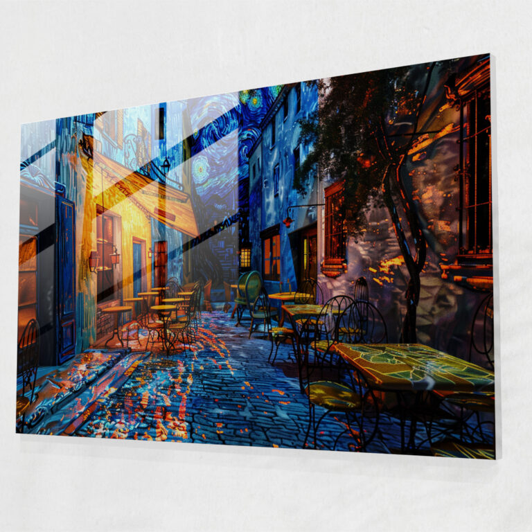 Vincent Van Gogh Glass Wall Art - Cafe Terrace And Stars - Vincent Van Gogh, Home Decoration, Modern Art, Glass Wall Art