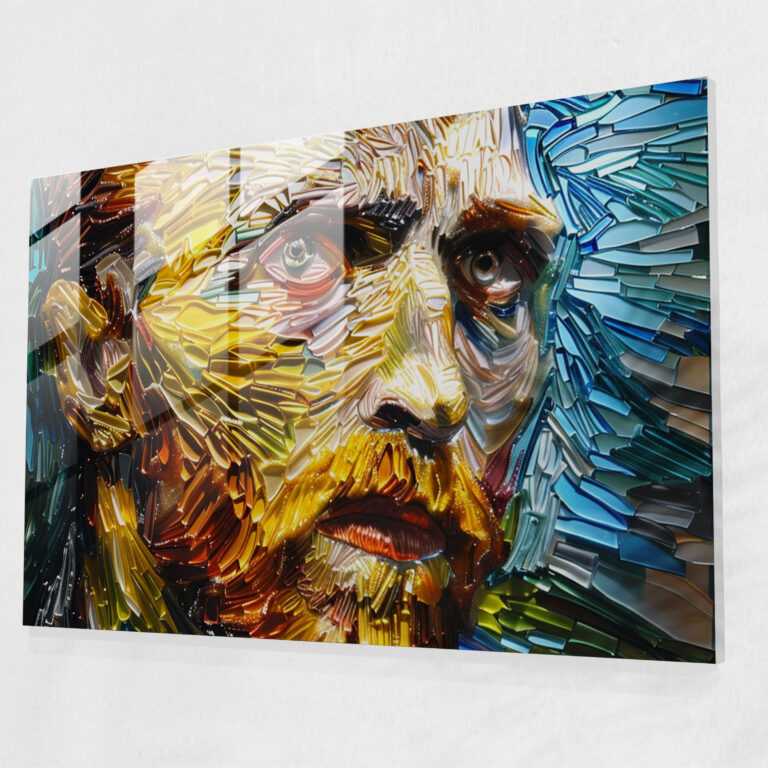 Vincent Van Gogh Glass Wall Art - Self-Portrait Home Decoration - Vincent Van Gogh, Wall Decoration, Modern Art, Glass Wall Art