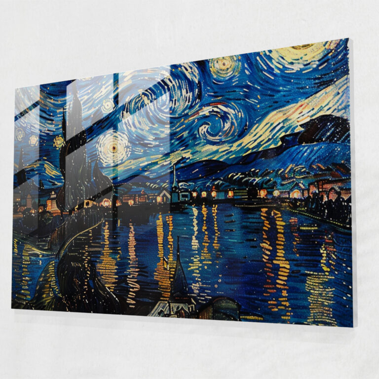 Vincent Van Gogh Starry Night Over The Rhone Glass Print - Vincent Van Gogh, Glass Wall Art, Modern Art, Glass Print