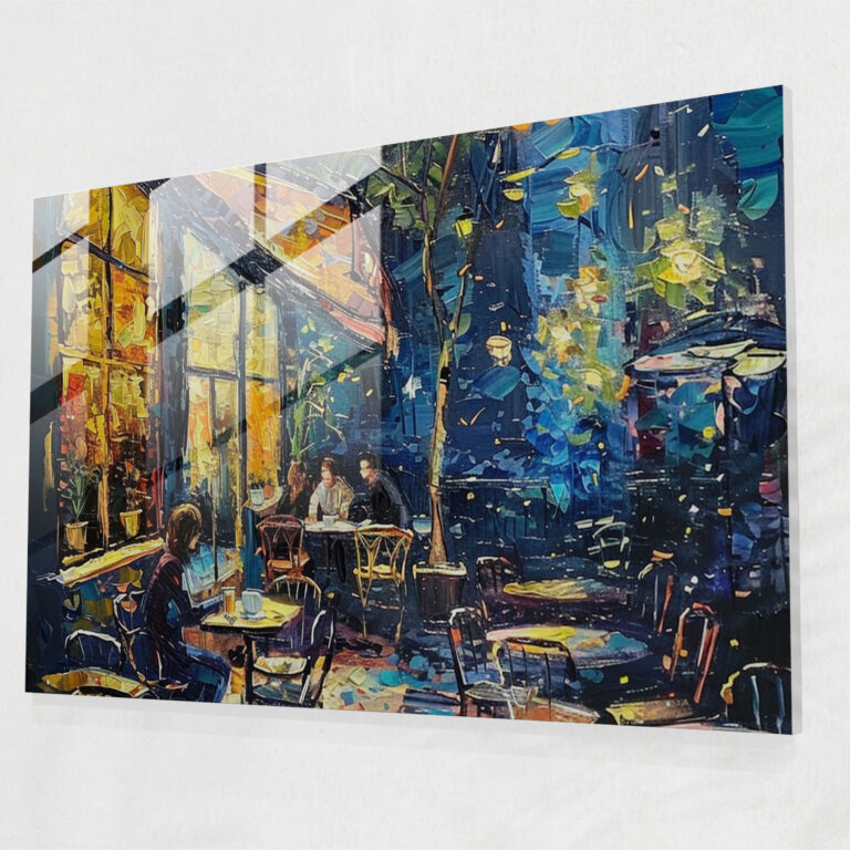 Vincent Van Gogh Cafe Terrace At Night Modern Art - Vincent Van Gogh, Glass Wall Art, Modern Art, Home Decoration