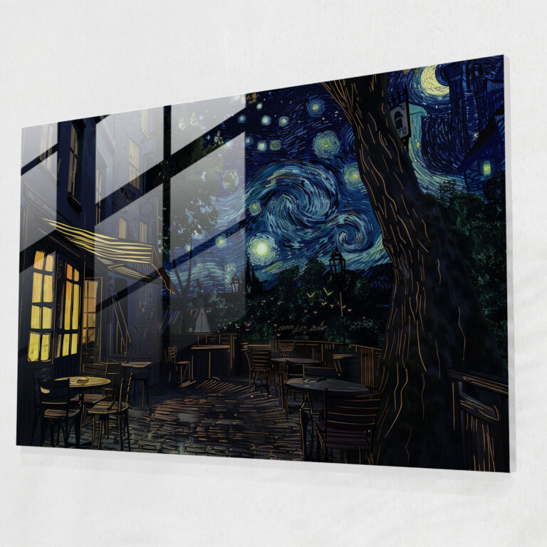 Vincent Van Gogh Home Decoration - Cafe Terrace At Night - Vincent Van Gogh, Glass Wall Art, Wall Decoration, Vincent Van Gogh