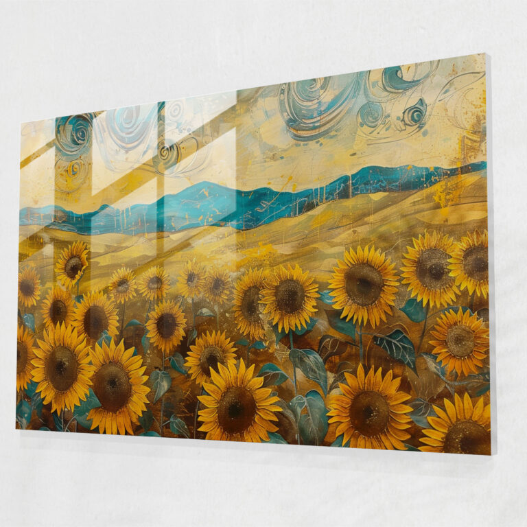 Vincent Van Gogh Glass Print: Sunflower Field Glass Wall Art - Vincent Van Gogh, Vincent Van Gogh, Glass Print, Glass Wall Art