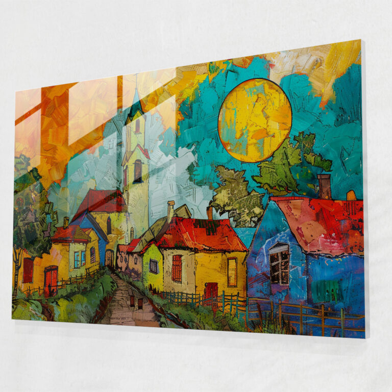 Vincent Van Gogh Glass Print: Small Town Church Glass Wall Art - Vincent Van Gogh, Vincent Van Gogh, Wall Decoration, Glass Print