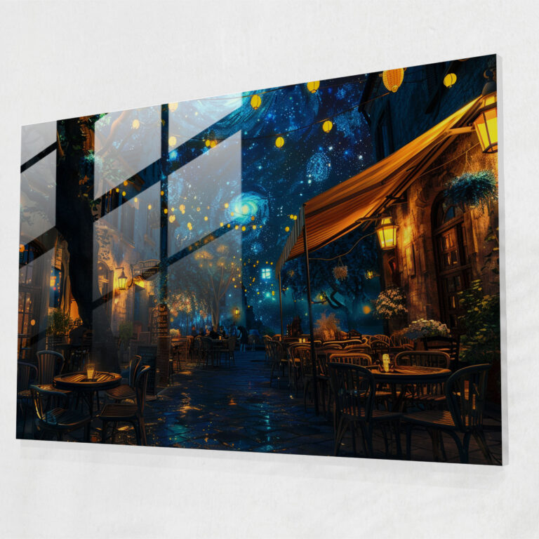 Vincent Van Gogh Glass Print: Cafe Terrace Night Glass Wall Art - Vincent Van Gogh, Wall Decoration, Glass Wall Art, Glass Print