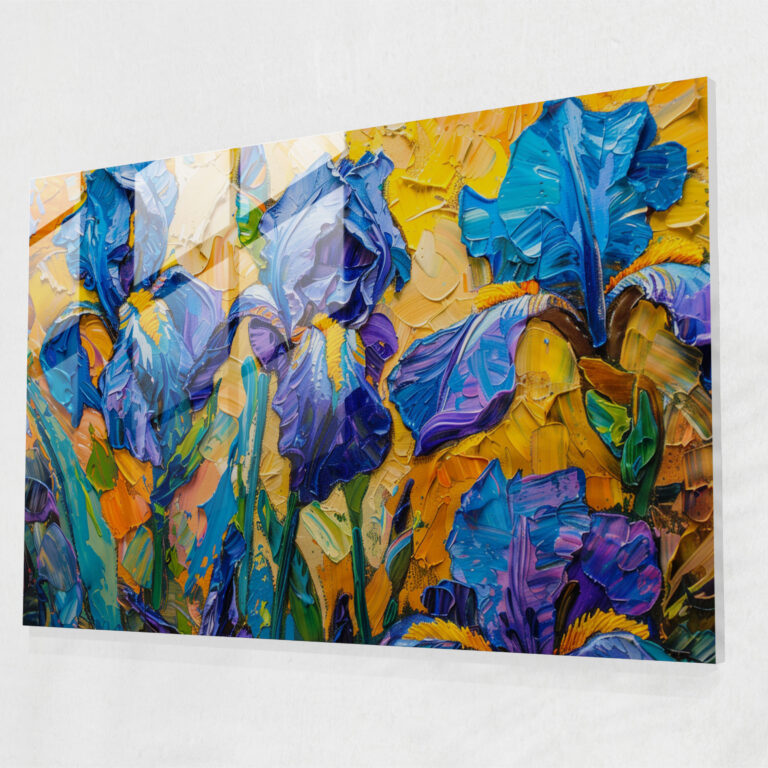 Vincent Van Gogh Glass Print: Blooming Irises Glass Wall Art - Vincent Van Gogh, Vincent Van Gogh, Glass Print, Home Decoration