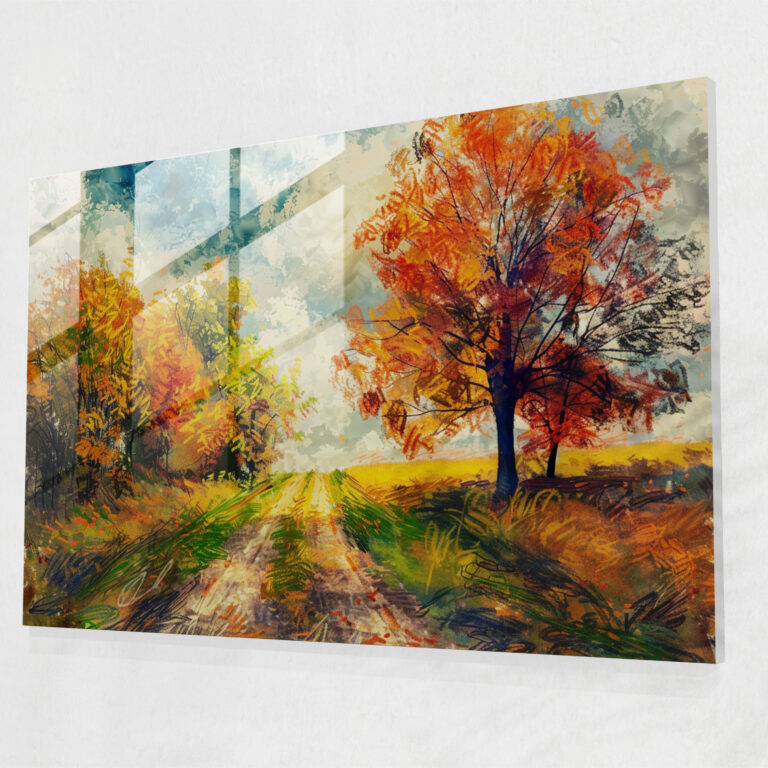 Vincent Van Gogh Glass Print: Colorful Trees Road Glass Wall Art - Vincent Van Gogh, Modern Art, Vincent Van Gogh, Wall Decoration