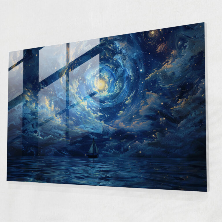 Starry Night Glass Print - Vincent Van Gogh, Glass Wall Art, Home Decoration, Vincent Van Gogh