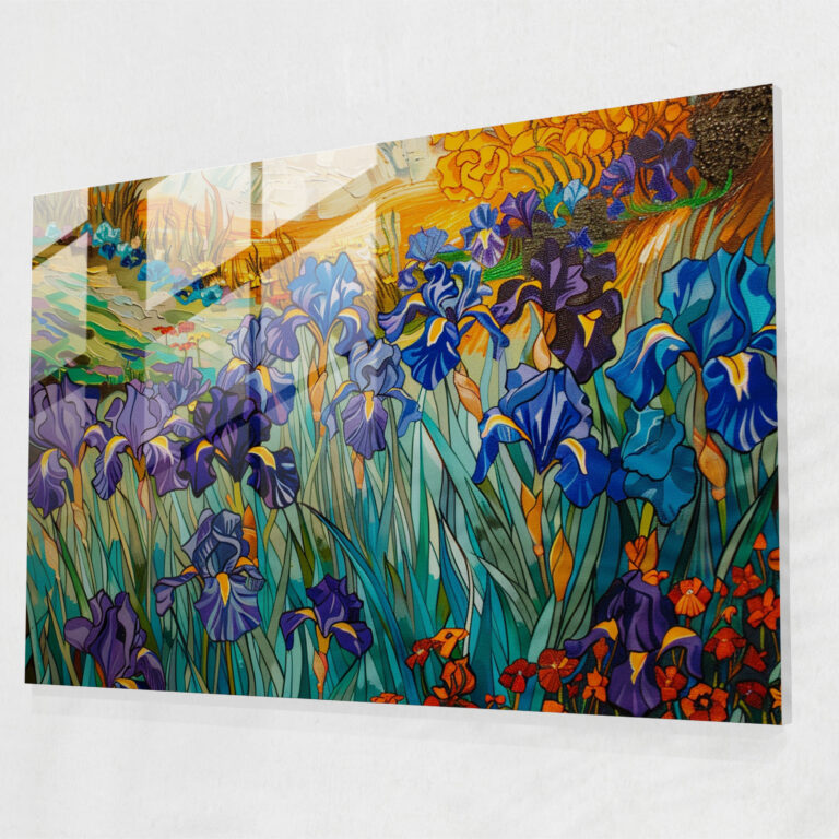 Irises Glass Print - Vincent Van Gogh, Glass Art, Glass Wall Art, Wall Decoration