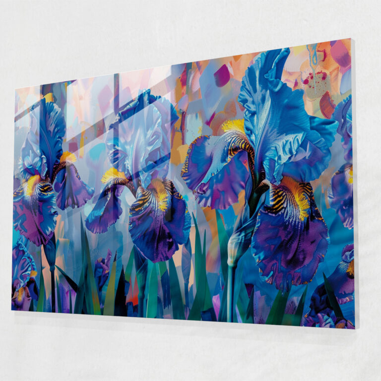 Vincent Van Gogh Glass Art: Futuristic Irises Garden - Vincent Van Gogh, Modern Art, Glass Art, Vincent Van Gogh