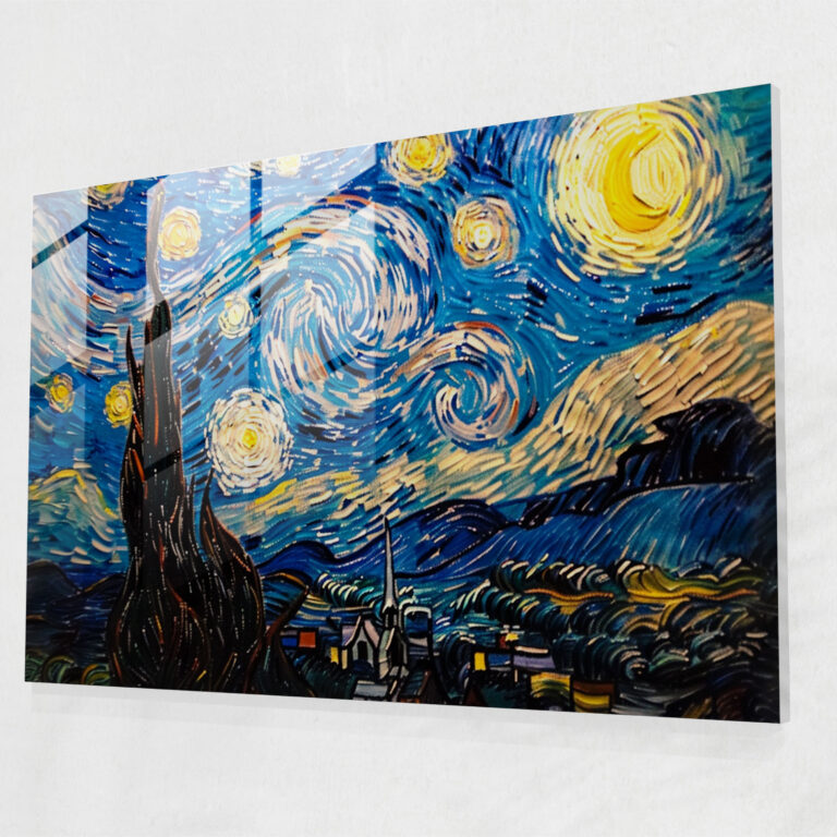 Starry Night Glass Print - Vincent Van Gogh, Modern Art, Glass Print, Wall Decoration