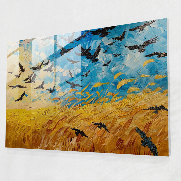 Wheatfield With Crows Glass Print - Vincent Van Gogh, Glass Print, Glass Wall Art, Home Decoration