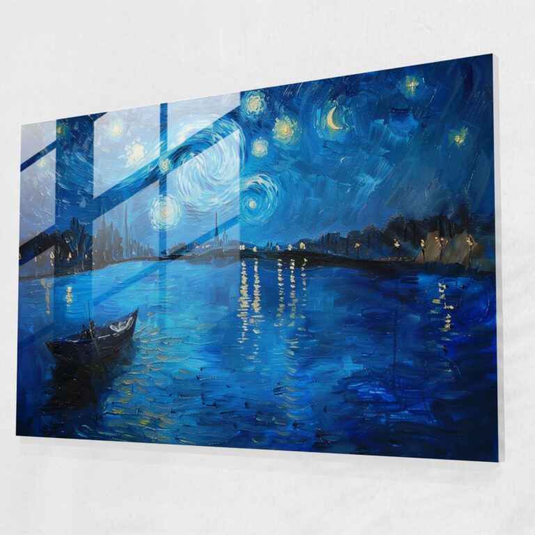 Starry Night Over The Rhone Glass Print - Vincent Van Gogh, Home Decoration, Vincent Van Gogh, Glass Wall Art