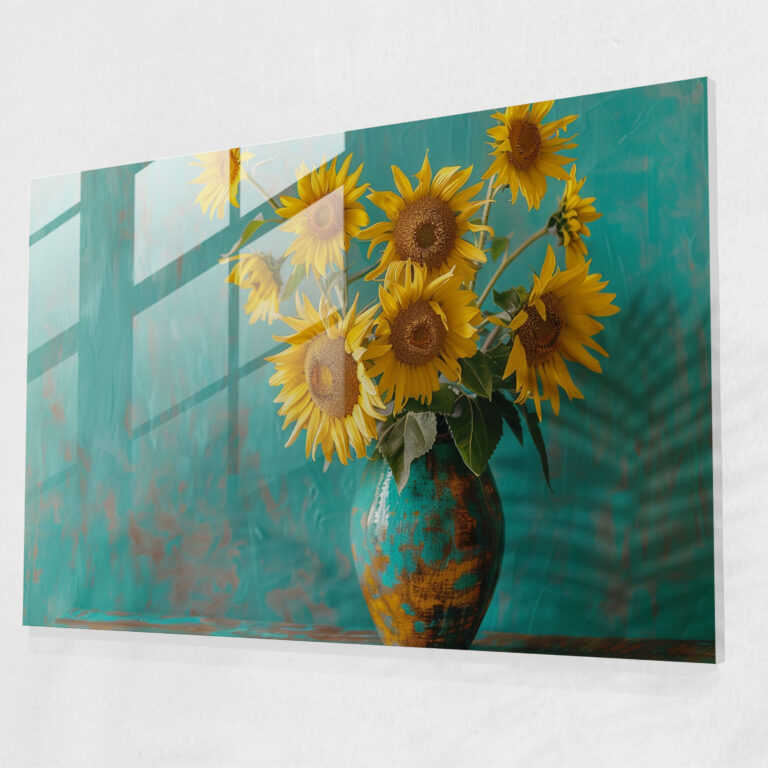 Vase With Twelve Sunflowers Glass Wall Art - Vincent Van Gogh, Glass Wall Art, Vincent Van Gogh, Home Decoration