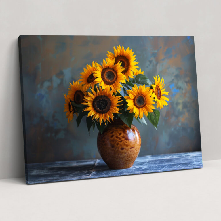 Vase With 12 Sunflowers Canvas Print - Vincent Van Gogh, Canvas Wall Art, Canvas, Wall Decoration