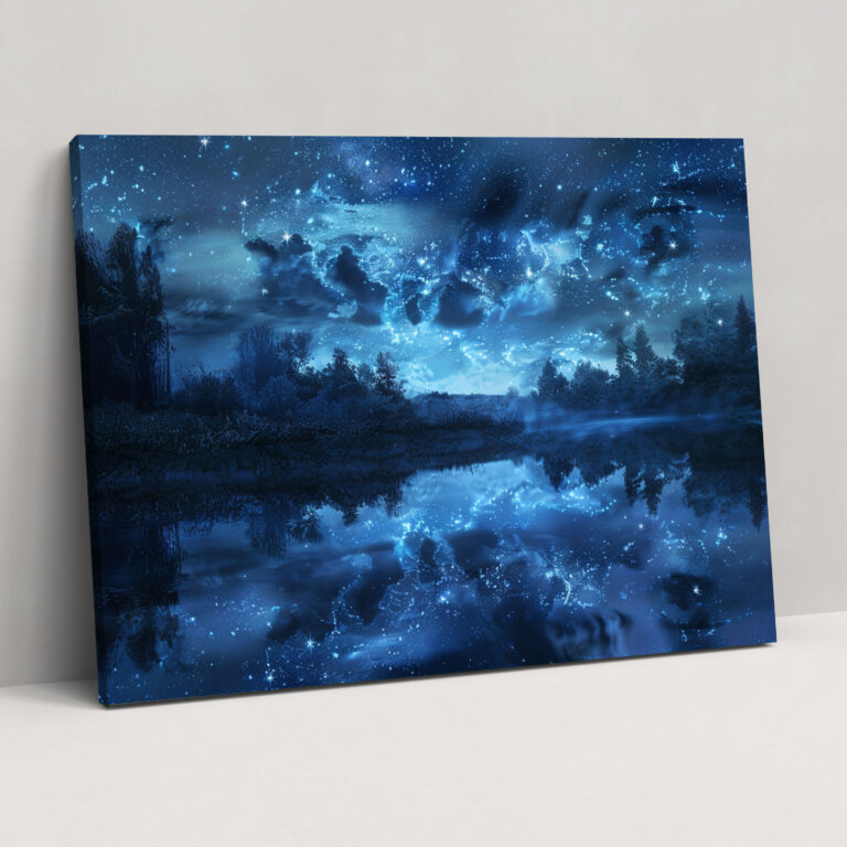 Vincent Van Gogh Starry Night Reflection Canvas Print - Vincent Van Gogh, Wall Decoration, Home Decoration, Canvas Wall Art