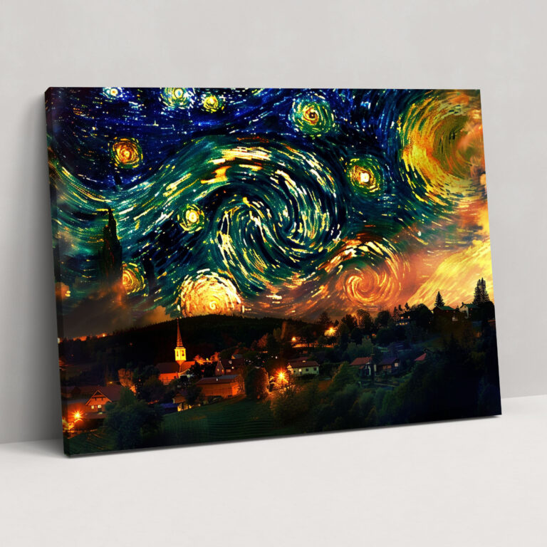 Vincent Van Gogh Village Starry Night Canvas Print - Vincent Van Gogh, Vincent Van Gogh, Canvas Print, Wall Decoration
