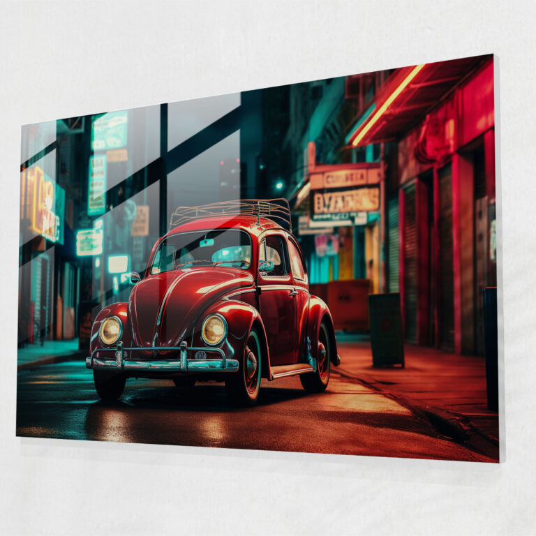 Volkswagen Beetle Glass Print - Volkswagen Beetle, Home Decoration, Glass Print, Wall Decoration