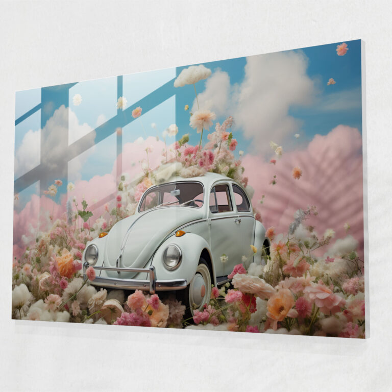 Volkswagen Beetle Home Decoration - Volkswagen Beetle, Glass Wall Art, Wall Decoration, Glass Print