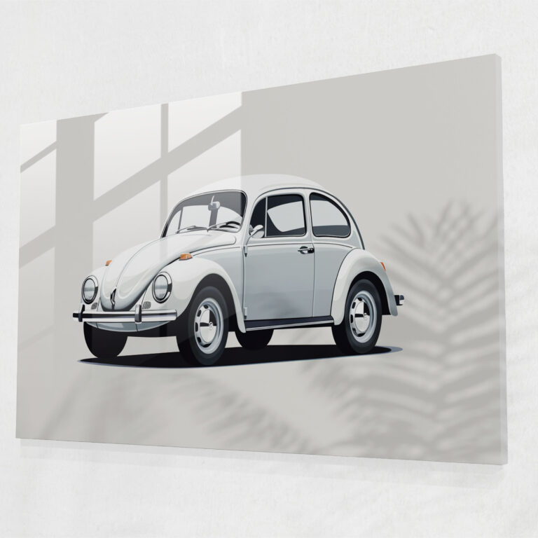 Volkswagen Beetle Modern Art - Volkswagen Beetle, Clean Lines, Home Decoration, Minimalist Line Drawing