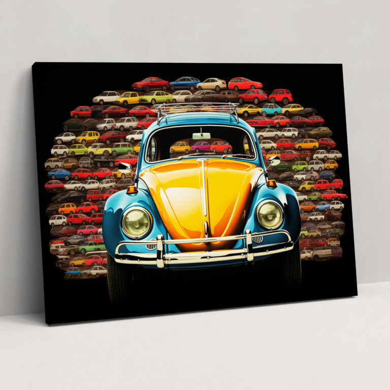 Volkswagen Beetle Collage Canvas Print - Volkswagen Beetle, Home Decoration, Collage, Canvas