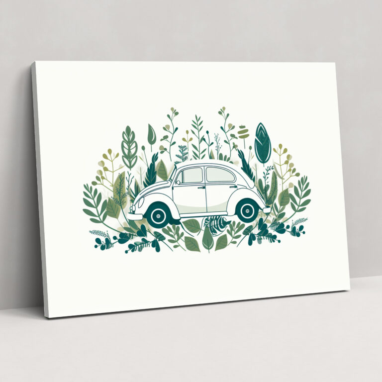 Minimalist Volkswagen Beetle Canvas Print - Volkswagen Beetle, Volkswagen Beetle, Canvas, Canvas Wall Art