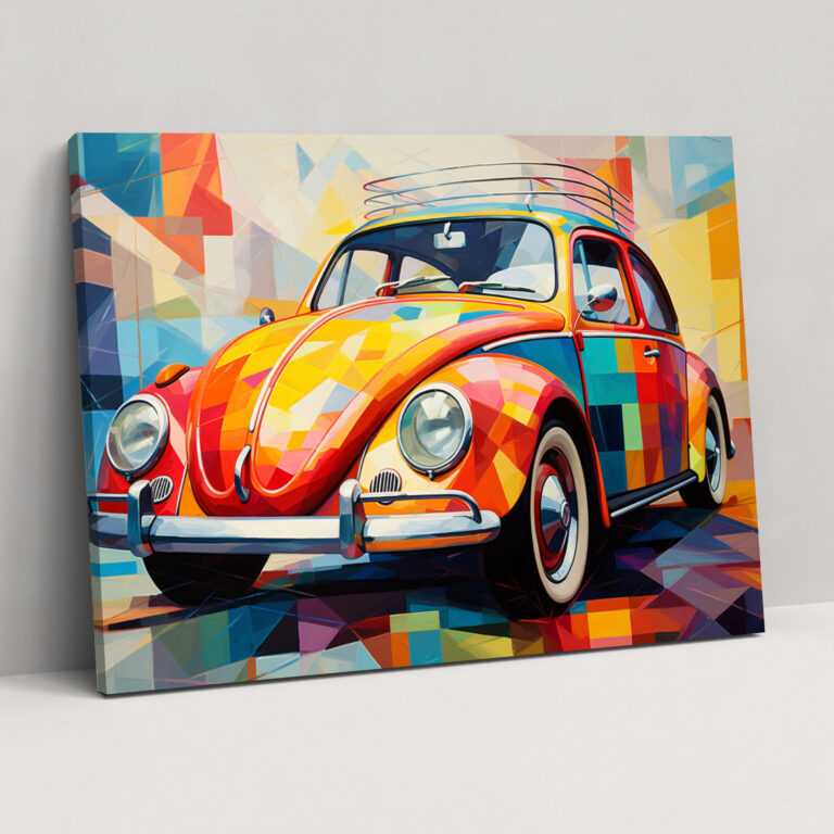 Abstract Volkswagen Beetle Canvas Print - Volkswagen Beetle, Canvas Print, Wall Decoration, Energy