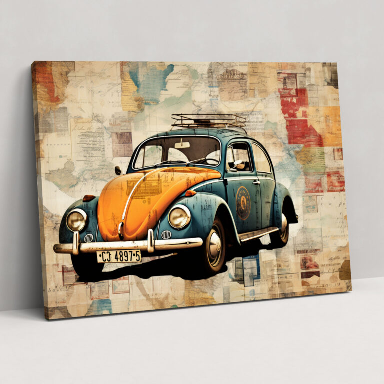 Volkswagen Beetle Wall Art - Volkswagen Beetle, Wanderlust, Canvas Wall Art, Wall Art