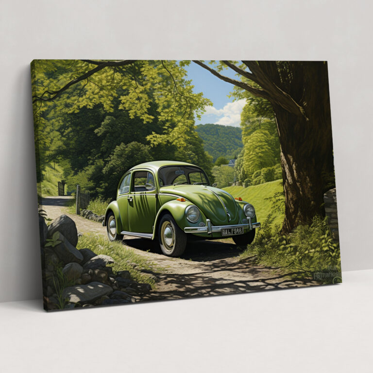 Volkswagen Beetle Wall Decoration - Volkswagen Beetle, Wall Decoration, Countryside, Photorealistic Painting
