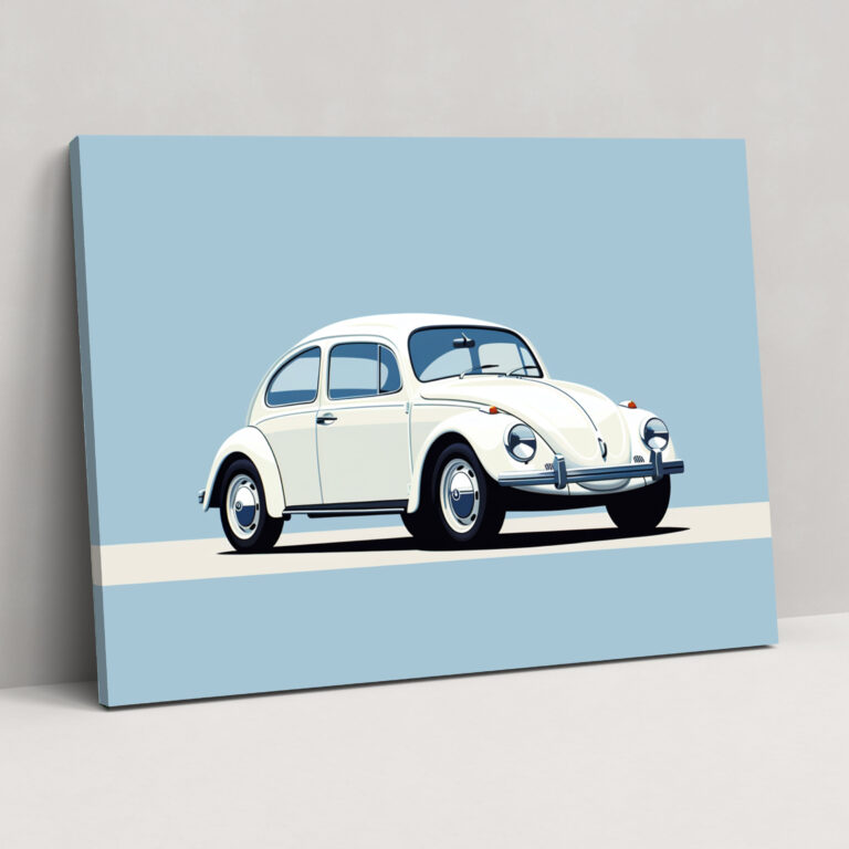 Minimalist Volkswagen Beetle Wall Art - Volkswagen Beetle, Minimalist Illustration, Home Decoration, Wall Decoration