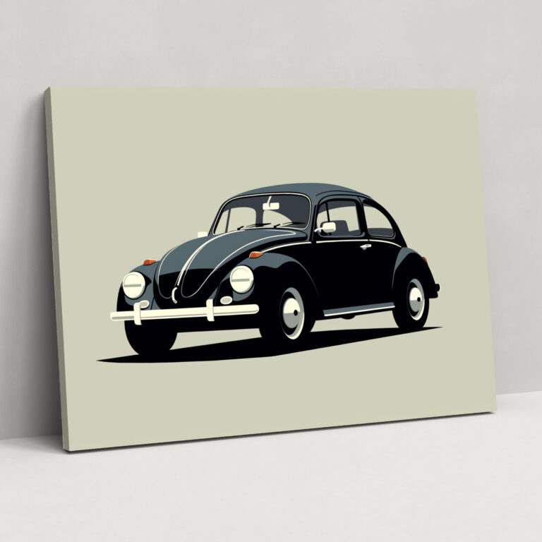 Volkswagen Beetle Wall Decoration - Volkswagen Beetle, Home Decoration, Canvas, Silhouette