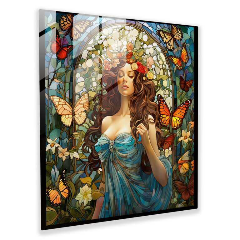 Elegant Woman Glass Wall Art - Woman, Grace, Wall Decoration, Glass Art