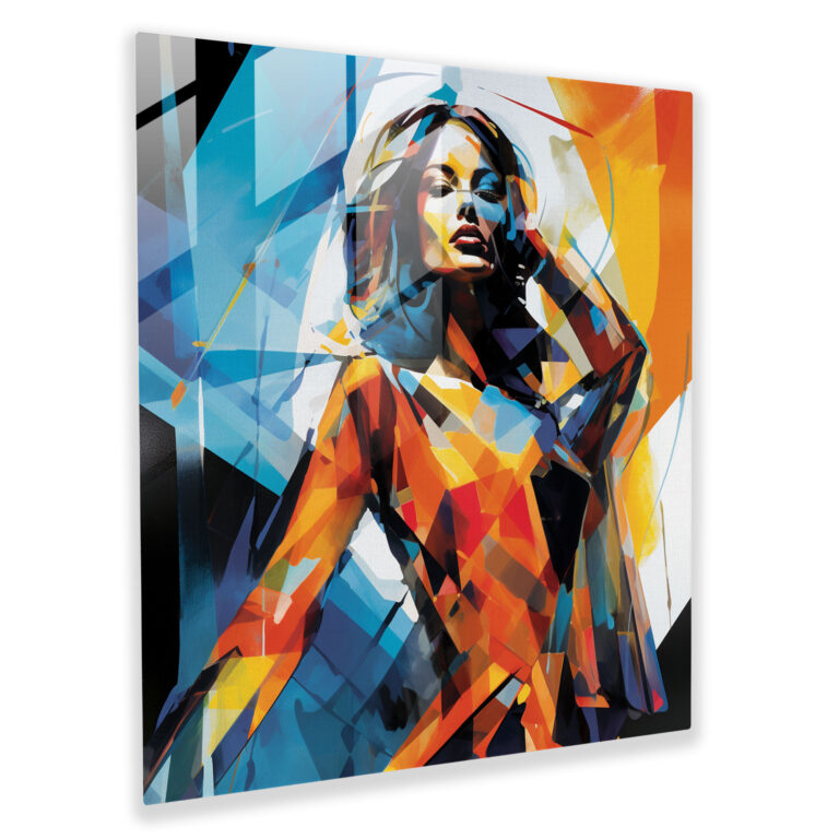 Woman Glass Print - Contemporary Expression - Woman, Geometric Shapes, Contemporary Expression, Wall Decoration