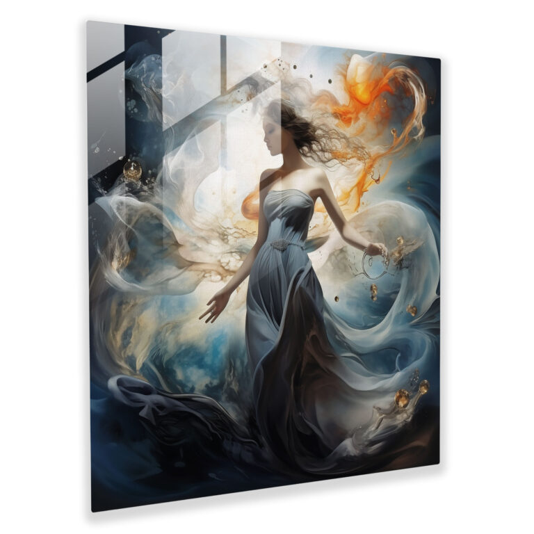 Woman Glass Print - Surreal Dreamscape - Woman, Glass Art, Modern Art, Woman Glass Print