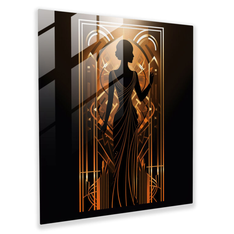Woman Glass Print - Art Deco Beauty - Woman, Glass Wall Art, Woman Glass Print, Glass Art