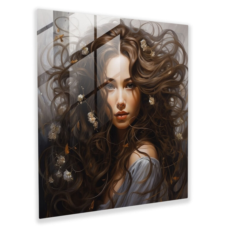Realistic Glass Print - Woman's Portrait - Woman, Beauty, Elegance, Wall Decoration