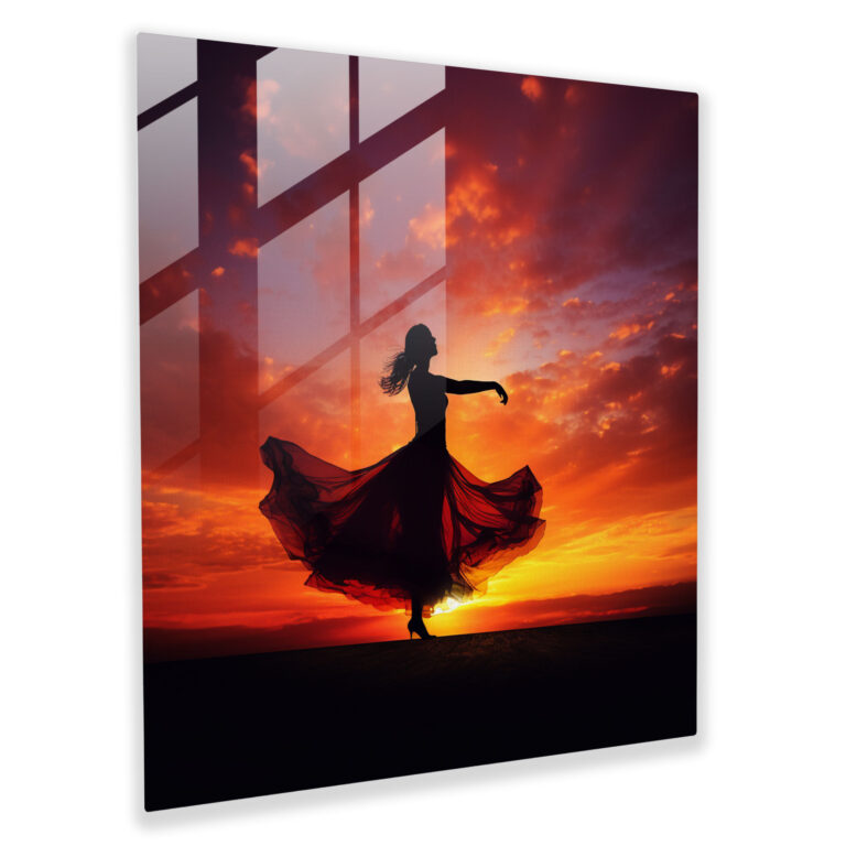 Contemporary Glass Print - Woman's Silhouette - Woman, Wall Decoration, Contemporary Photography, Home Decoration