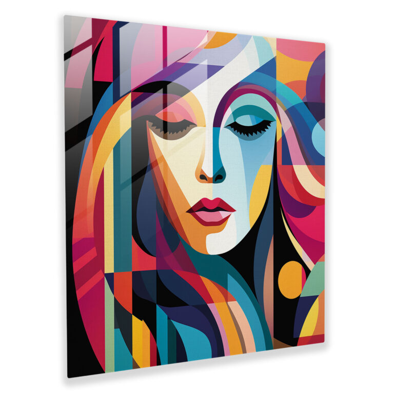 Geometric Glass Print - Woman's Diversity - Woman, Glass Print, Femininity, Strength