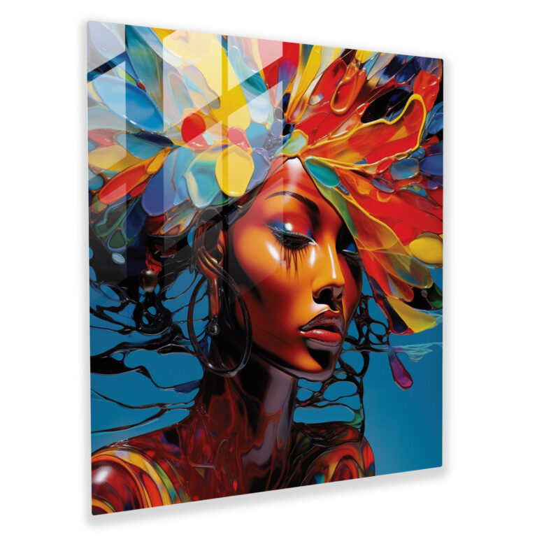 Woman: Glass Print - Woman, Wall Decoration, Strength, Glass Art