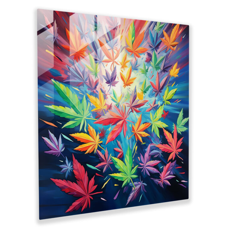 Enchanted Weed Garden Glass Print - Weed, Home Decoration, Cannabis Leaves, Enchanted Weed Garden