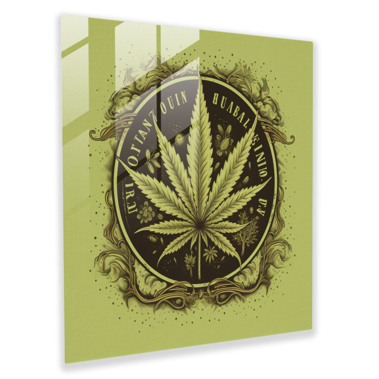 Inspirational Weed Glass Print - Weed, Wall Decoration, Typographic Art, Glass Art