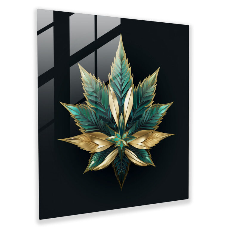 Geometric Weed Glass Print - Weed, Visually Striking, Geometric, Glass Print