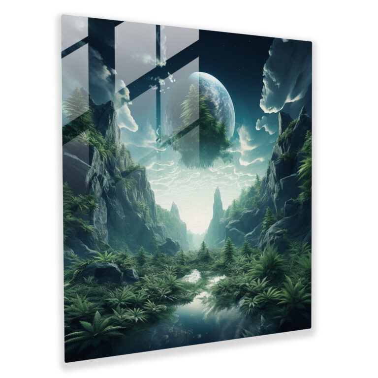 Enchanted Herb Glass Print - Weed, Marijuana Leaves, Home Decoration, Digital Artwork