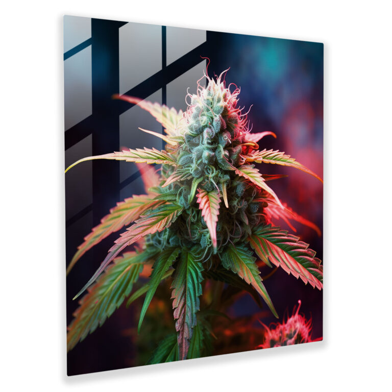 Budding Beauty Glass Print - Weed, Photorealistic, Cannabis Bud, Glass Print