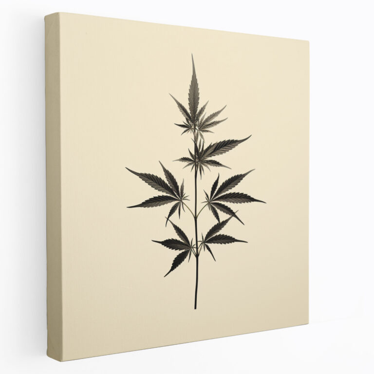 Weed Wall Art - Minimalist Marijuana Plant Canvas Print - Weed, Weed, Canvas Wall Art, Minimalist Design