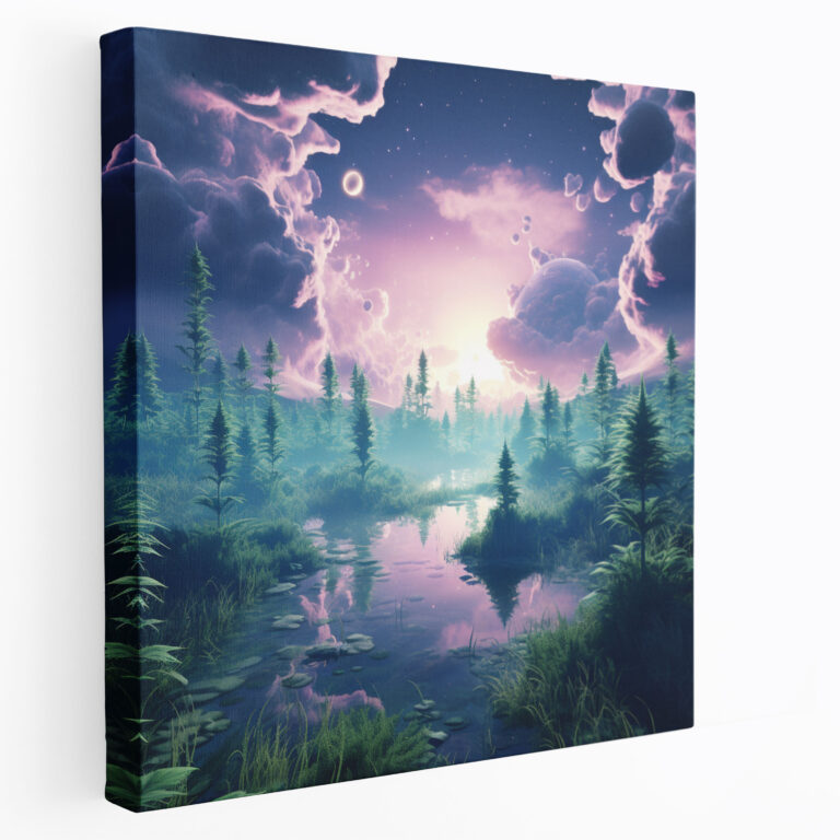 Weed Wall Art - Surreal Marijuana Landscape Canvas Print - Weed, Canvas, Canvas Print, Dreamlike Landscape