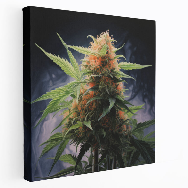Weed Canvas Print - Realistic Marijuana Bud Wall Art - Weed, Canvas Print, Close-Up Portrait, Marijuana Bud
