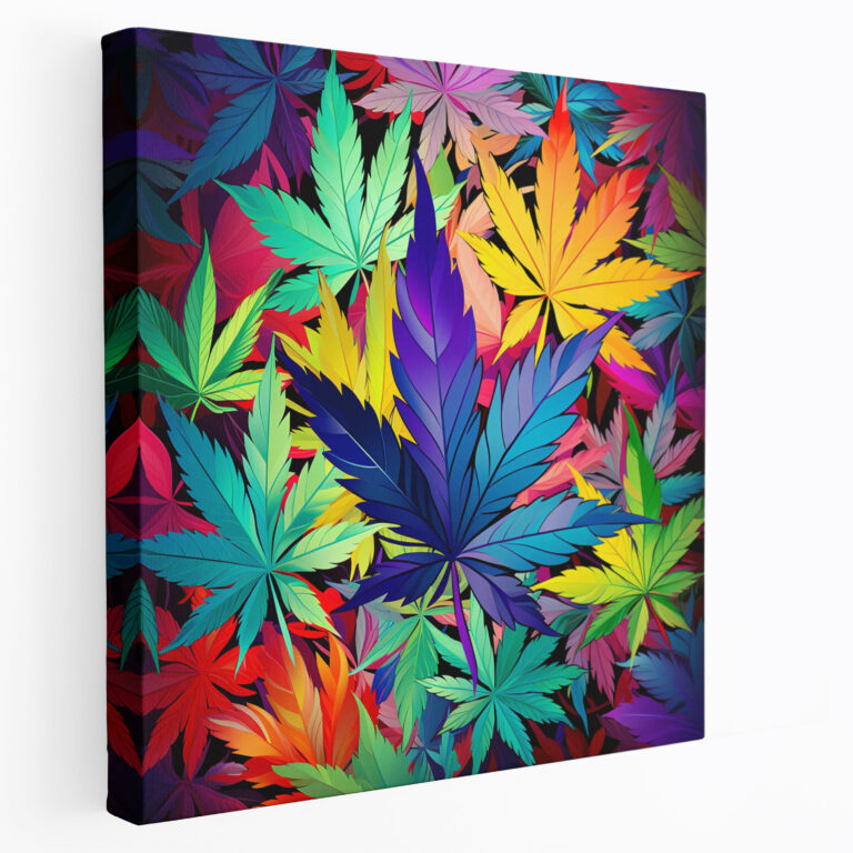 Colorful Weed Canvas Print - Weed, Abstract Art, Canvas, Canvas Wall Art