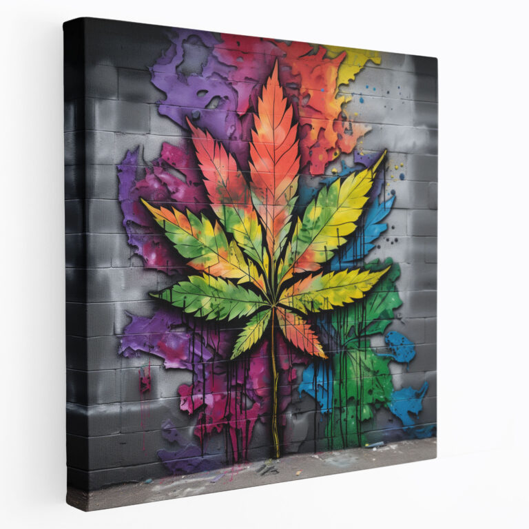 Urban Weed Canvas Print - Weed, Urban Art, Weed Leaf, Edginess