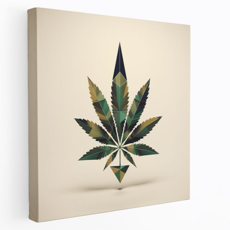 Weed Wall Decoration: Minimalist Marijuana Leaf - Weed, Modern And Stylish, Canvas Print, Home Decoration